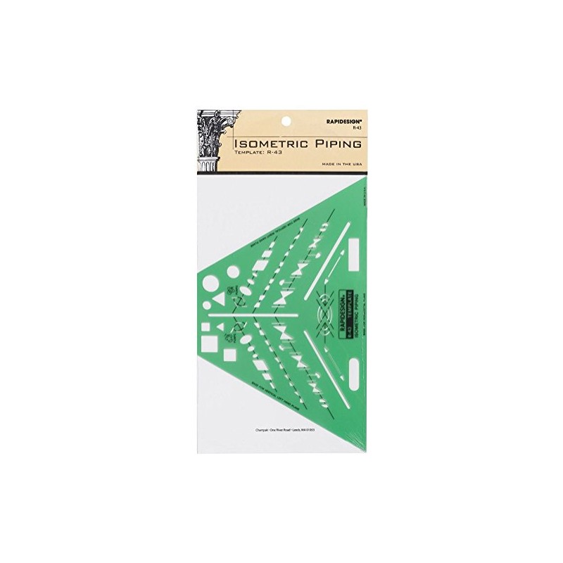 Rapidesign Isometric Piping Template, 1 Each (R43)