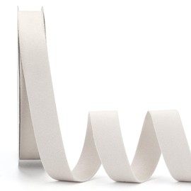 Ewaymado - Cinta de terciopelo marfil de doble cara de 1 pulgada x 20 yardas, ideal para adornos de árbol de Navidad, envoltura de regalos de Navidad y decoración de boda (marfil 1 pulgada)