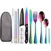 Logcow Travel Utensils with Case,Reusable Utensils,Portable Travel Camping Cutlery Set,Stainless