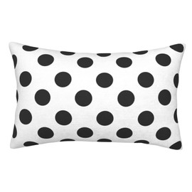 Pillowcase for Hair and Skin Polka Dot Black White Super Soft Travel Pillow Case with Hidden Zipper Closure for Bed Cushion Cover for Sofa Bed Car Chair (14x20 in),Gifts for Women Men