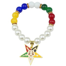 Scwasen OES Sorority Paraphernalia Gift Order of The Eastern Star Bracelet Necklace OES Bracelet Jewelry for Women Soror (OES Bracelet)