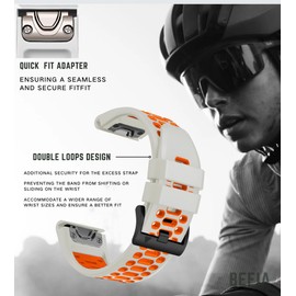 BEFIA 22mm Quickfit Watch Band for Garmin Fenix 5 6 7 Pro Solar Forerunner 935 745 965 955, 22 Breathable Wristband Strap Combo_4