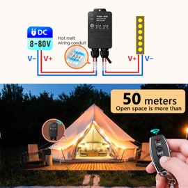DieseRC Wireless Remote Control Switch, Waterproof, DC 12V 24V 36V 48V 30A Relay Receiver and 2 Transmitters Wireless Buttons for Lighting Water Pumps Household Appliances