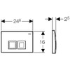 Geberit Delta50 115135111 Actuator Plate for 2 Flushes of Different