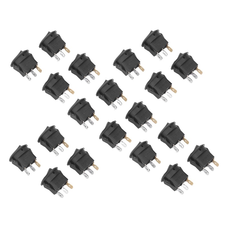 20Pcs 12V Round Rocker Switch LED Light 3 Pin 2