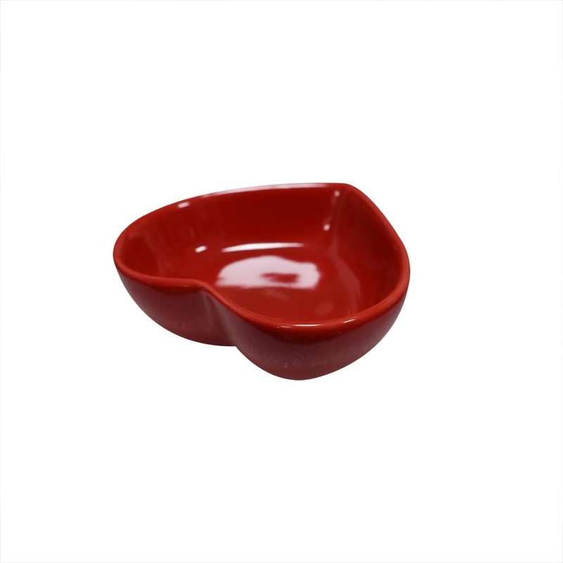 Albedel Red 6 pcs Heart Shaped Porcelain Soy Sauce Dish