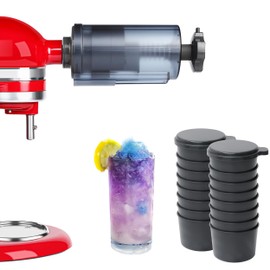 Shaved Ice Attachment for KitchenAid Stand Mixer with 16 Ice Molds, Snow Cone Maker, Ice Shaver Accessories for Stand Mixers Create Fluffy Snow-like Ice Treats at Home