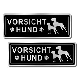 SINMAO Pack of 2 Warning of the Dog Signs Metal Aluminium Funny 25 x 9 cm Small Caution Dog Sign Warning Sign Dog Sign Dog Signs Warning