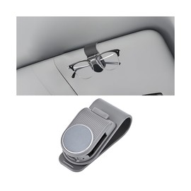 FALVFUN Sunglasses Holder for Car Sun Visor, Vehicle Eyeglass Hanger Clip Mount, Automotive Interior Glasses Ticket Card Holder Clamp Accessories, Universal for SUV, Sedan, Truck (Gray)