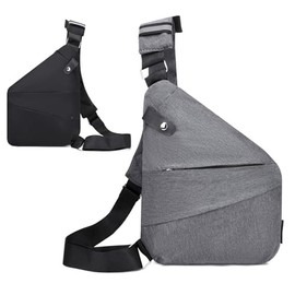 HUICHUHAI Shoulder Bag Hiking Casual Daypack Gray Bag Men Women Multi-functional Crossbody Anti-theft Crossbody Sling Bag (Left, Gray)