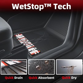 Anti-Slip 7Pcs 3D Car Floor Mats All Weather for 2019-2023 Toyota RAV4 Hybrid Model | Rubber Floor Liners with Weather Strips for Winter Ski Hunting Camping | MAGA Merchandise