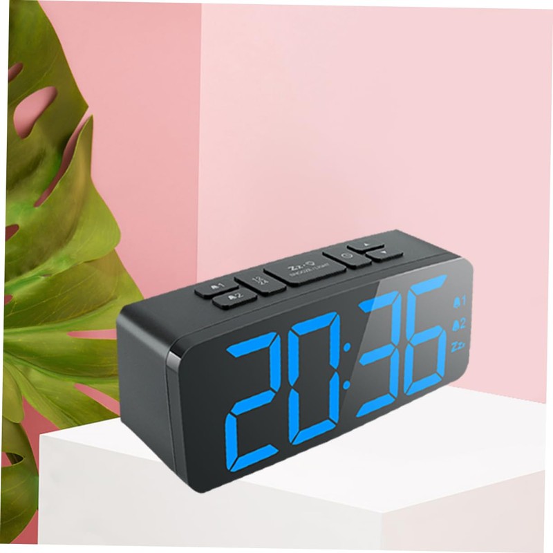 STOBAZA LED Alarm Clock with Music Snooze Function Backlight Modern