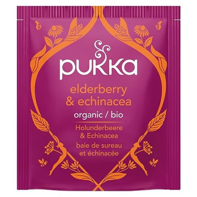 Pukka Elderberry & Echinacea Organic Herbal Tea, Perfect for Wellness