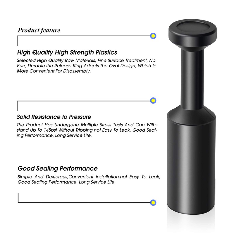 TAILONZ PNEUMATIC 1/2 Inch Push-to-Connect Fitting Plug Pbt Resin PP-1/2(Pack