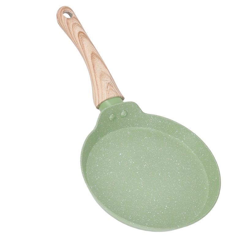 Frying Pan Wood Handle Aluminum Alloy Cooking Skillet Fast Heating