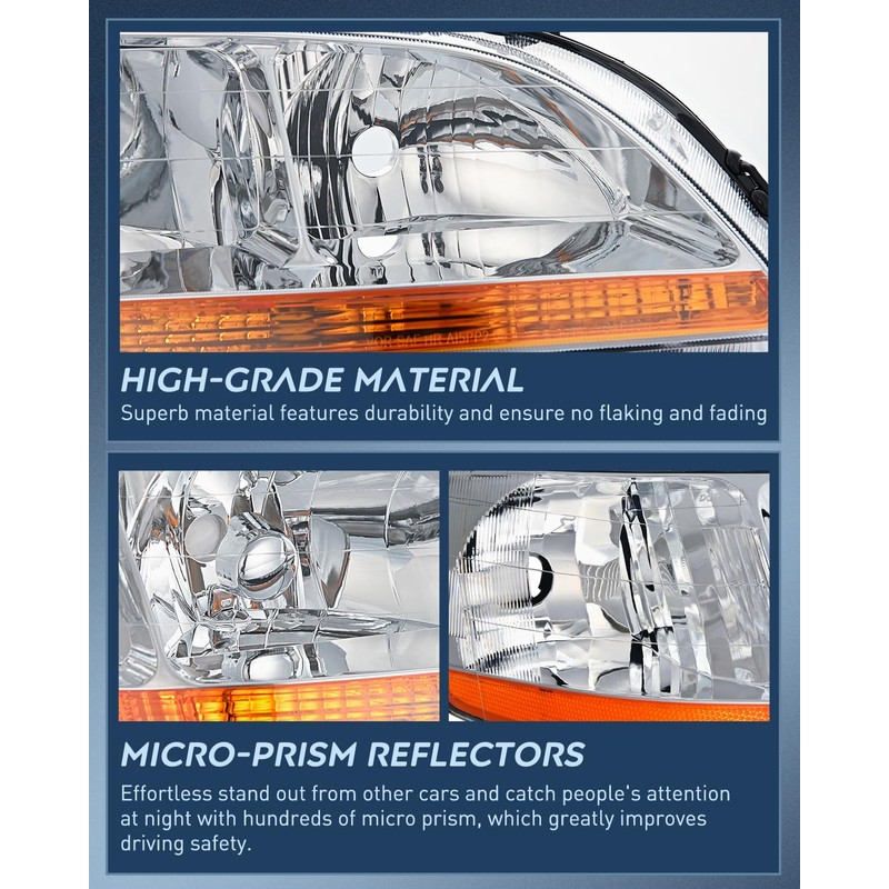 Nilight Headlight Assembly Compatible with 1998 1999 2000 2001 2002