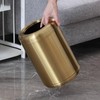 LEASYLIFE 10 L/2.6Gallon,Brass Trash can,Brushed Bathroom Trash Can, Gold Wastebaske
