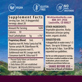 WishGarden Herbs Kick-Ass Immune Activator - Herbal Immunity Support Supplement for Adults, Plant-Based Immune Booster & Immune Defense w/Echinacea & Goldenseal, Rapid Immunity Boost Formula, 1oz