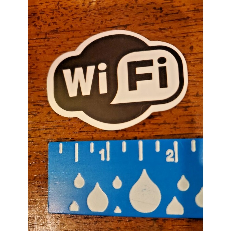 WiFi Sticker Decal Vinyl Wi-Fi Free Internet Black White 2"