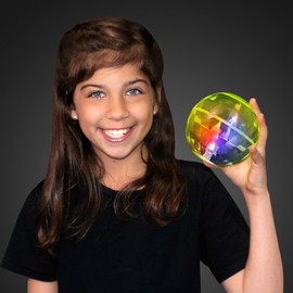 4" Big Assorted Colors Light up Bouncy Balls with Flashing LEDs (Set of 6)