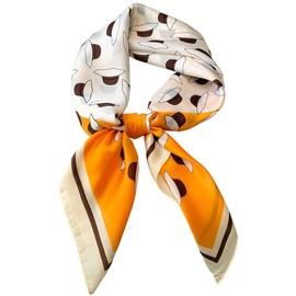 prinfantasy Women's Silk Feel Scarf, Headscarves, Neckerchief, Women's Elegant Silk Scarf, Business Silk Scarf, Bandana, Handkerchief, Neck Wrist Packaging, M070075