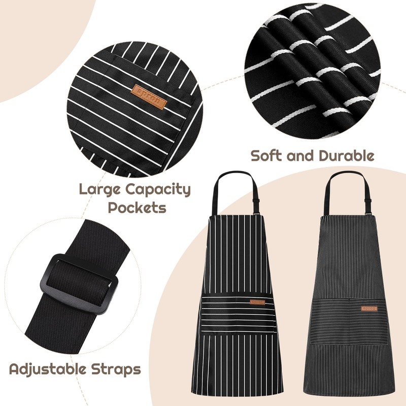Candcamp 2 Pack Chef Apron, Chef Aprons for Men, Aprons