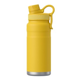 Bushora Insulated Water Bottle 32oz – Stainless Steel Sports Bottle with Optional Lids, Leakproof, BPA-Free, for Gym,Outdoor (Yellow)