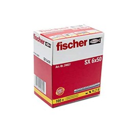 fischer Expansion dowel SX box with sustainable, all-purpose dowels made from renewable raw materials, optimum hold in concrete, perforated bricks, aerated concrete, solid brick and much more