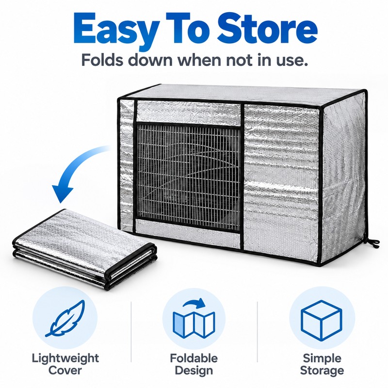 Outdoor Air Conditioner Cover with UV Protection, Water-Resistant Foil-Style Fabric,