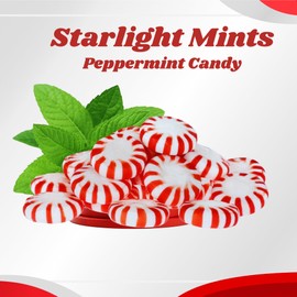 JD Bargain Outlets Starlight Peppermint Mints - 1 lb Bulk Bag, Individually Wrapped Hard Candy Mints - Refreshing Peppermint Candy in Bulk for Parties, Gifting, and Everyday Snacking