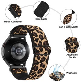 Strap for Garmin Forerunner 245/645 /55, 20mm Elastic Loop Stretchy Nylon Starp for Vivoactive 3/5 Music/Venu 2 Plus/Venu sq 2