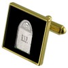 Headstone Coffin Gold-tone Cufflinks Crystal Tie Clip Gift Set