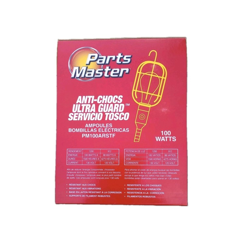 Parts Master 100 Watt Rough Service Bulbs - 4 Pack