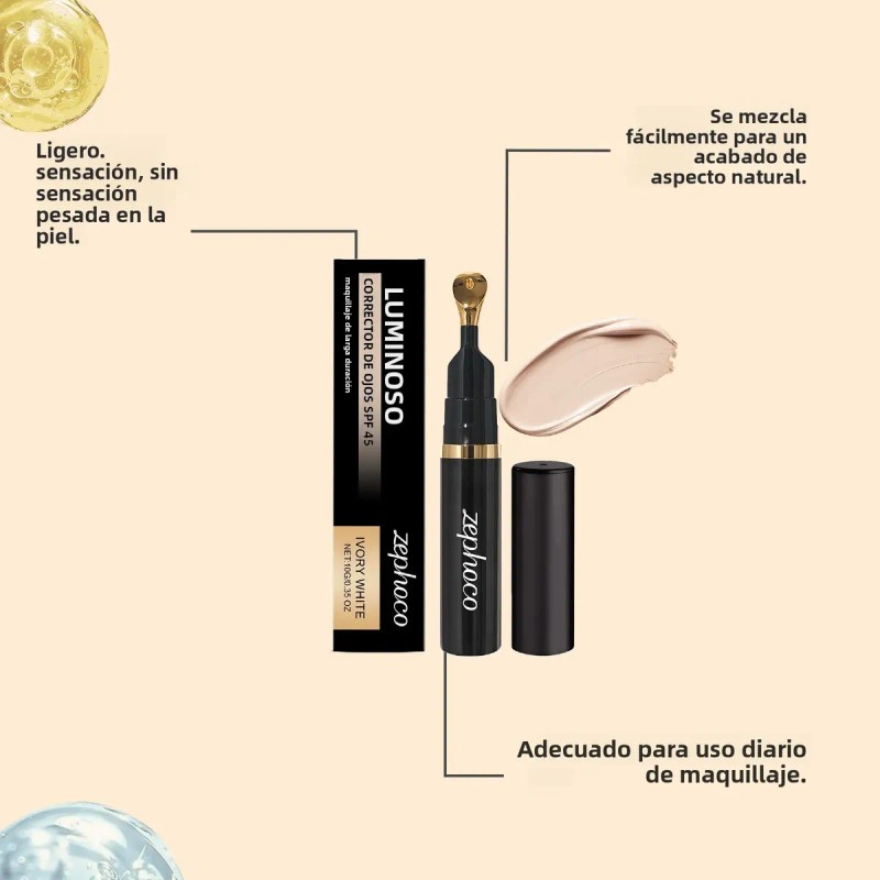 Corrector Ojos Cobertura Alta Iluminador Duradero Natural