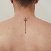 Semi Permanent Tattoo, Medium Ocean Trident Art, Lasts 7-15 Days