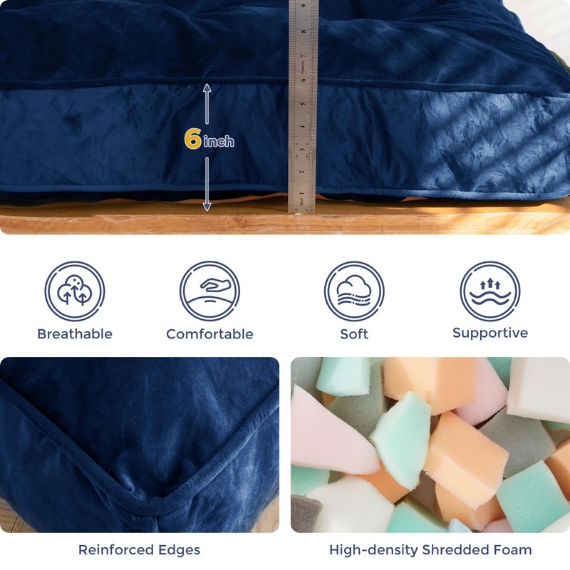 MAXYOYO 6" Futon Mattress Full Size, Velvet Thick Futons Sofa