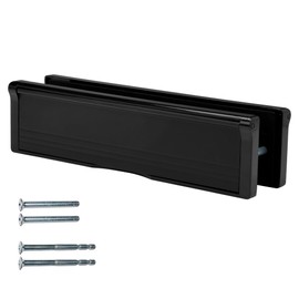 Keypak 10.62" (27cm) Door Letterbox – Adjustable Letter Box for UPVC Composite Timber Doors, Fits 40–80mm Thick Doors, Anti-Snap Flap, Internal Draught Excluder (Black)