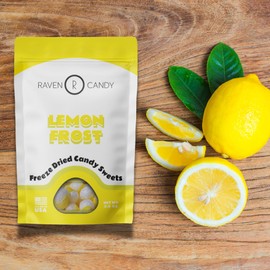Raven Candy Rainbow Delights and Frosts Freeze Dried Candy | Crunchy & Zesty | Perfect for On-The-Go Snacking | Light & Airy Sweet Treats | TikTok Challenge Favorite | Quality Tasty Snack Lemon, Original, Sour, Berry (Lemon)