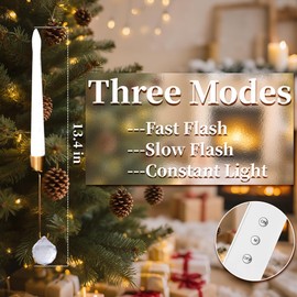 Jestonten Christmas Tree Candles Lights with Remote - 12 Pack LED Flickering Flameless Candle Lights for Christmas Tree Decoration, Holiday Decoration & Home Party Decor, Crystal Ball