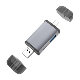 KONTONTY Portable OTG Card Reader USB Hub Adapter Multi-Functional Memory Storage for Phones Tablets Laptops Fast Data Transfer Supports USB Compact Design