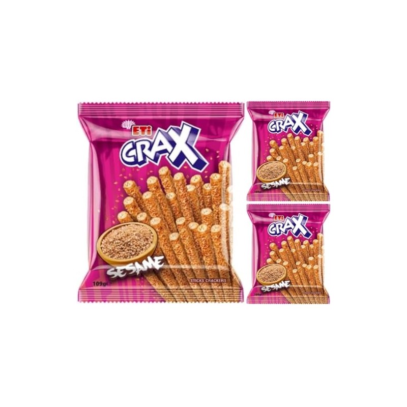 Eti Crax Sesame Stick Crackers Snacks 3.9 OZ 110 Gram