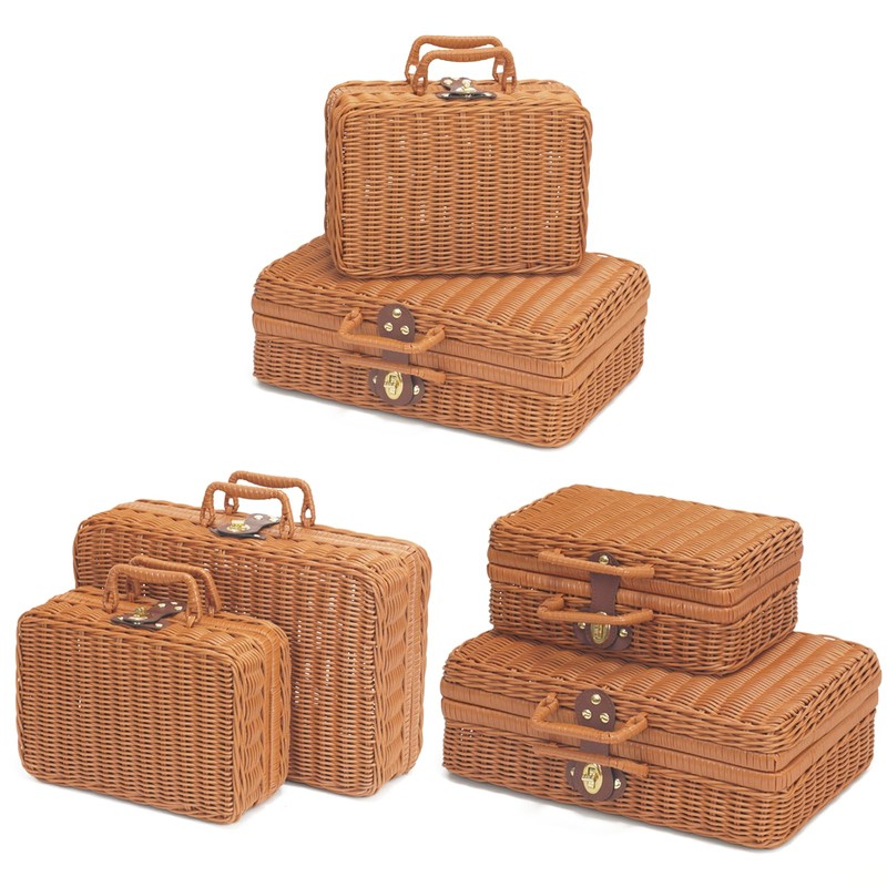 2 Wicker Picnic Basket with Lid Picnic Basket Boxes Small