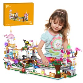 WinGift 711 Piece Friends Roller Coaster Building Set, Girls Creative Amusement Park Building Blocks Kit,STEM Princess Castle | Pink Playground Park Model Construction Set for Boy and Girl Ages 6 7 8+
