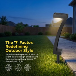 Ousam Led Solar Lawn Lights 7-Shaped Solar Walkway Light Outdoor IP65 Waterproof Dusk to Dawn for Driveway, Lawn, 6 Pack
