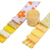 CraftsFabrics 20 x 100% Cotton Pre Cut Yellow Floral Jelly