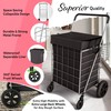 Our Modern Space Shopping Cart w/Waterproof Basket Liner & 360°