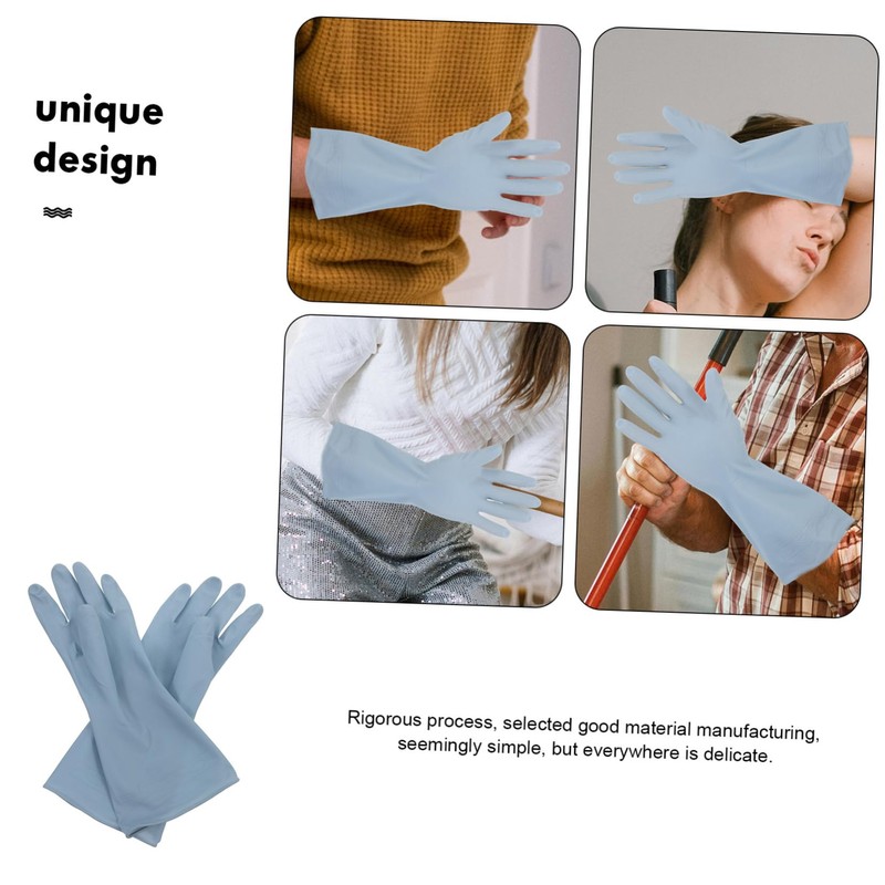Zerodeko 3Pairs Reusable Cleaning Gloves for Dishwashing Kitchen Use Comfortable