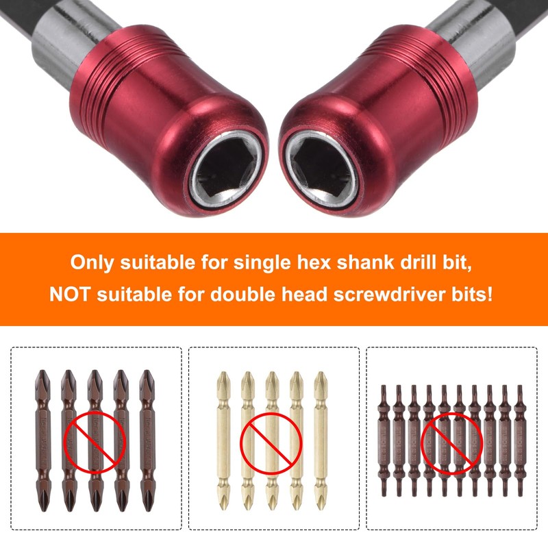sourcing map 3pcs Magnetic Extension Chuck Adapter 6" 1/4 Inch
