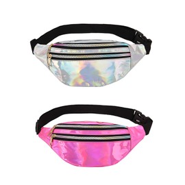 KGDUYC Pack of 2 Women's Waterproof Waist Bag Belt Bag Sports Adjustable Strap Waist Bag for Women Outdoor Sports - Women Waist Pack Multicoloured