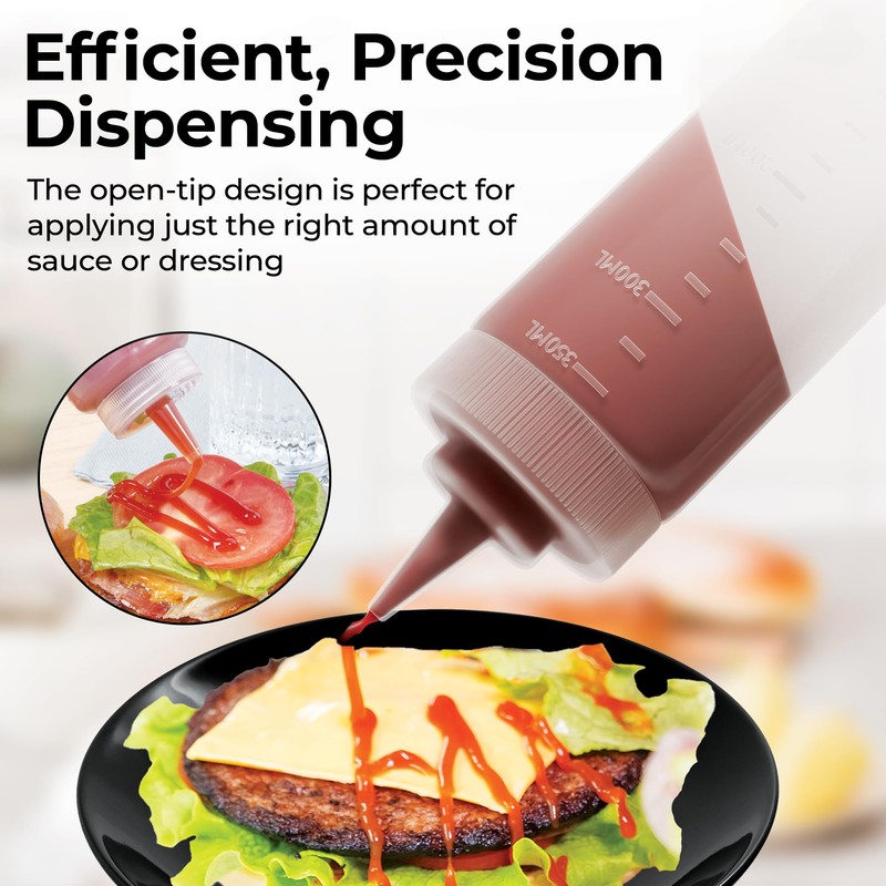 Restaurantware-8 Ounce Condiment Squeeze Bottle, 1 With Lid Plastic Squeeze